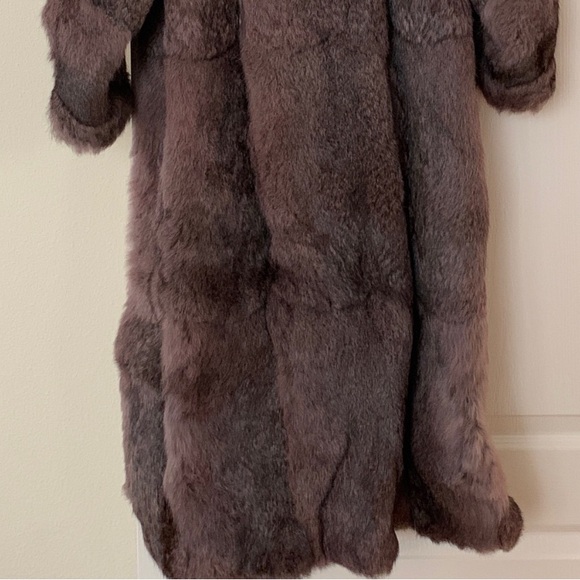 Long Gray Rabbit Fur Coat - Picture 4 of 13